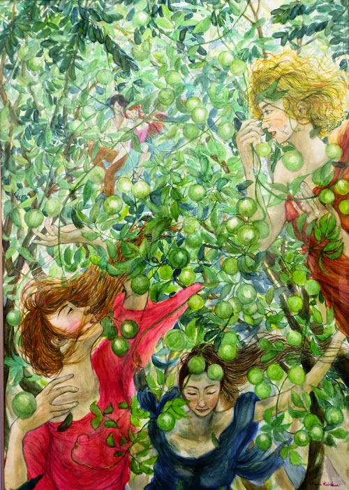 久保川　知恵美<br/>奨励賞「恋人たちの巣 3人の森の女神たちの喜び」